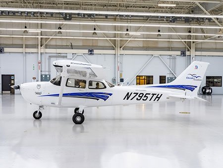 Cessna plane in hangar